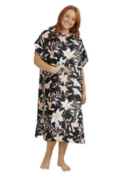 Roxy Stay Magical Printed - Poncho Mit Kapuze - Beach Accessory - Black