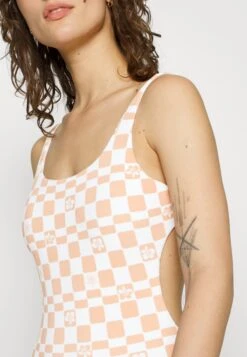 Roxy Check It High Leg One Piece - Swimsuit - Cork -Roxy 3ee30937cdb9402798472961d29e7cce