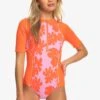 Roxy Surf Kind Kate 3/4 Ss Onesie - Swimsuit - Pink Frosting My Kind Of Hibis -Roxy 4e3965baba0a4e94bd78293c16b59d8b