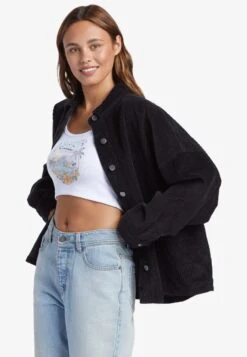 Roxy Kick Back Washed Manga Larga Para - Button-Down Blouse - Black -Roxy 657a2103bcf74f8898a4acc800276958