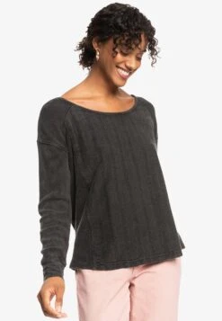 Roxy Boho Mind Langärmliges Mit Waffel - Jumper - Anthracite