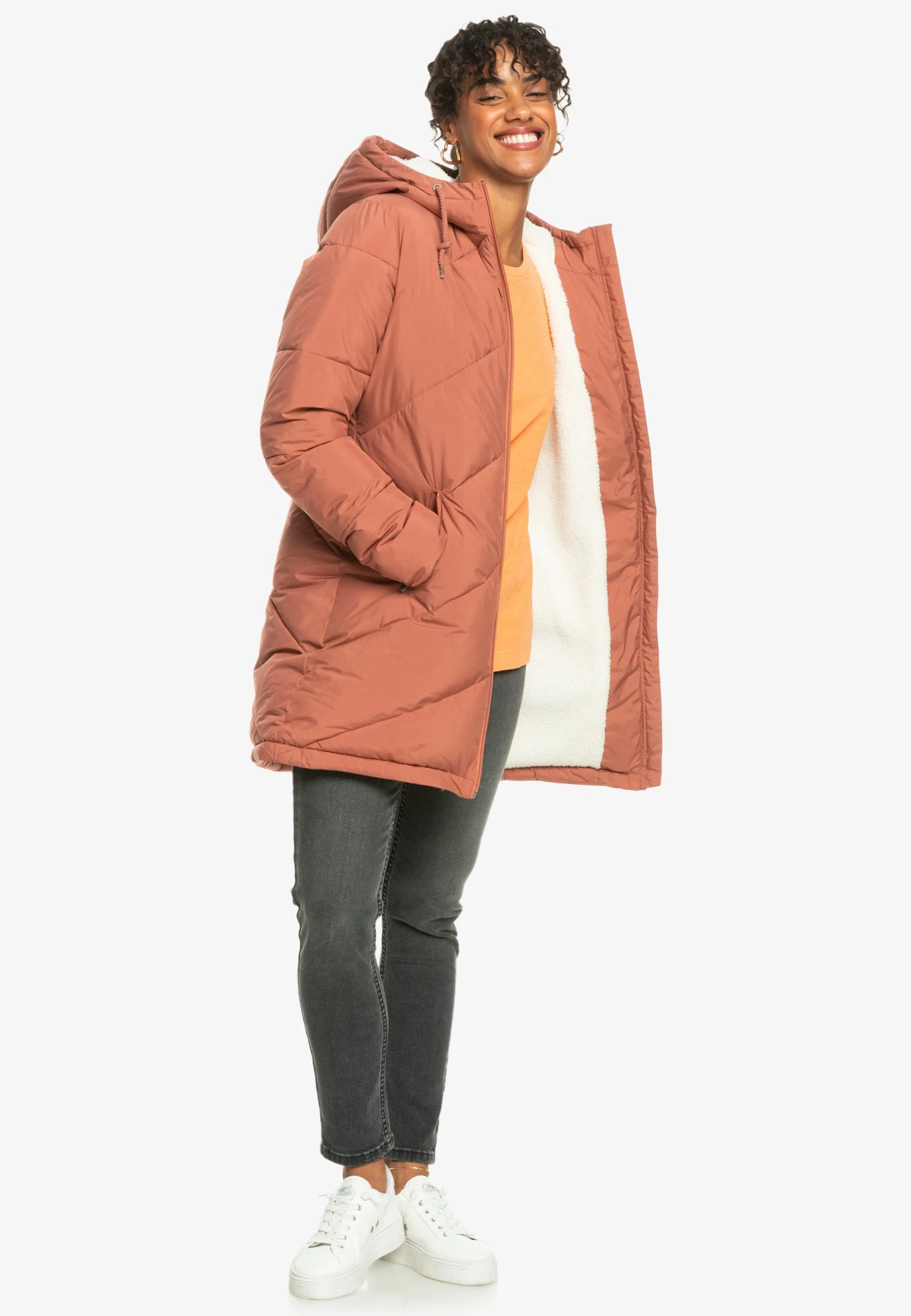 Roxy Better WeatherLänger Geschnittene- Winter Coat - Mottled Orange 4 Roxy Better WeatherLänger Geschnittene- Winter Coat - Mottled Orange - Image 2