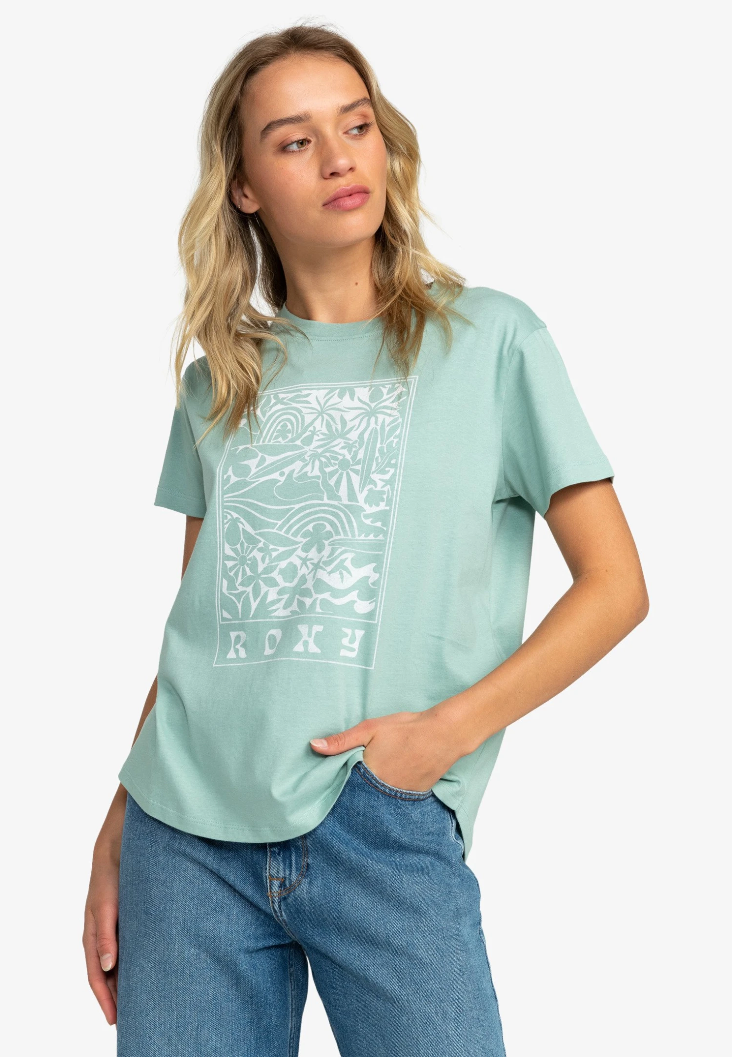 Roxy The Beach- Print T-Shirt - Bhb 3 Roxy The Beach- Print T-Shirt - Bhb
