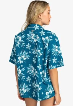 Roxy Life Button Up Mai Tai-Kurzärmliges Für - Button-Down Blouse - Blue -Roxy a3de3d0939564bac8d4eb3f3bdf8c4f4