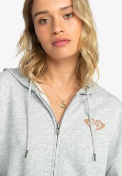 Roxy Backyard Party- Zip-Up Sweatshirt - Grey -Roxy a47483dac54047a291785fda4a0adc63