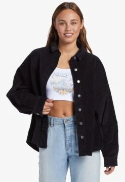 Roxy Kick Back Washed Manga Larga Para - Button-Down Blouse - Black