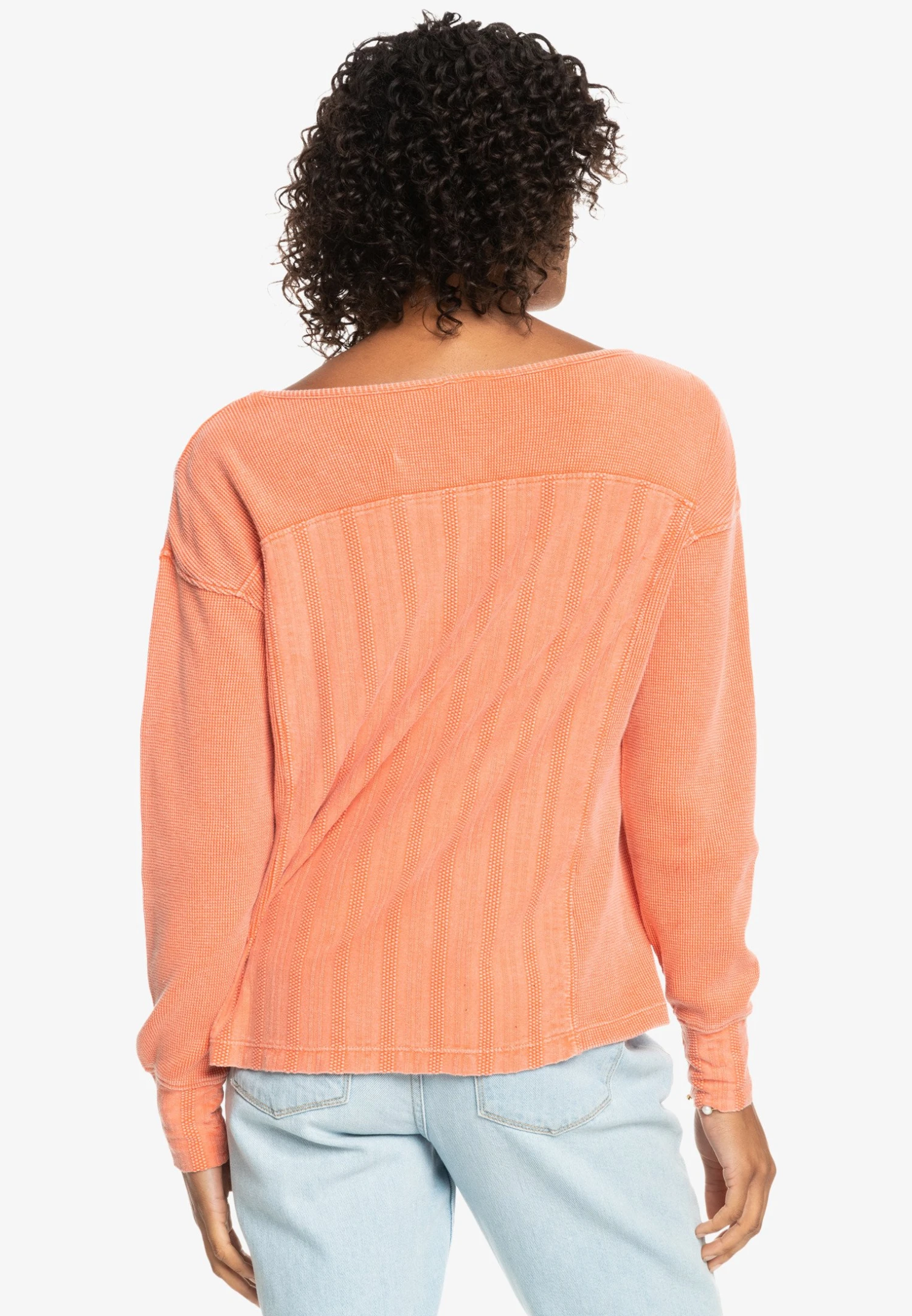 Roxy Boho Mind Langärmliges Mit Waffel - Jumper - Orange 4 Roxy Boho Mind Langärmliges Mit Waffel - Jumper - Orange - Image 3
