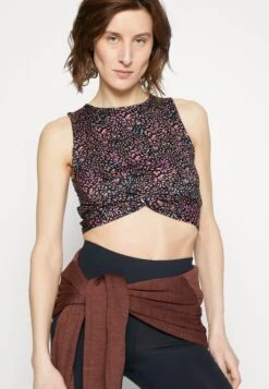 Roxy Naturally Active Crop - Top - Anthracite/Animal Dust -Roxy d8327e57c4b24e52b5332b4c1517307c