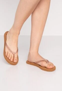 Roxy Costas - T-Bar Sandals - Rose Gold